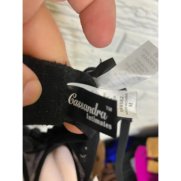 Cassandra Intimates Babydoll Women‎ M Black NWT Lace Mesh Underwire 999562 - Image 6