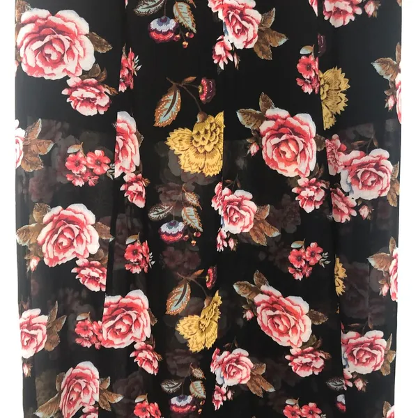 Dark Floral Sheer Maxi Skirt Samll Double Slit Romantic Dark Fairy Whimsigoth - Image 9