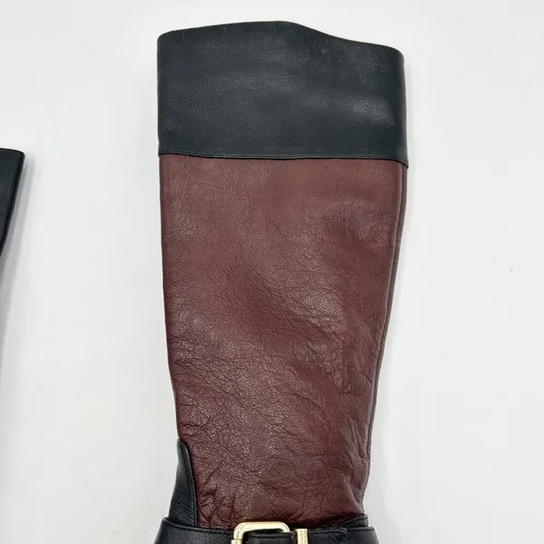 Vince Camuto Leisha Brown Black Leather 6.5 M 36.5 Knee High Riding Boots - Image 5