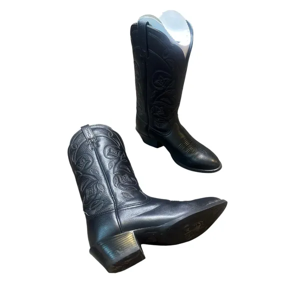 Ariat Women’s Heritage Western Black Deertan Boots 7 Wide - Image 2
