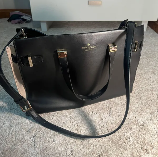 Staci Black Nude Leather Large Satchel Shoulder Bag - Image 10