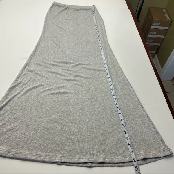 Riot Swim Lounge Ribbed Maxi Skirt Womens Size‎ Large Grey Gray Stretch Long - Image 6