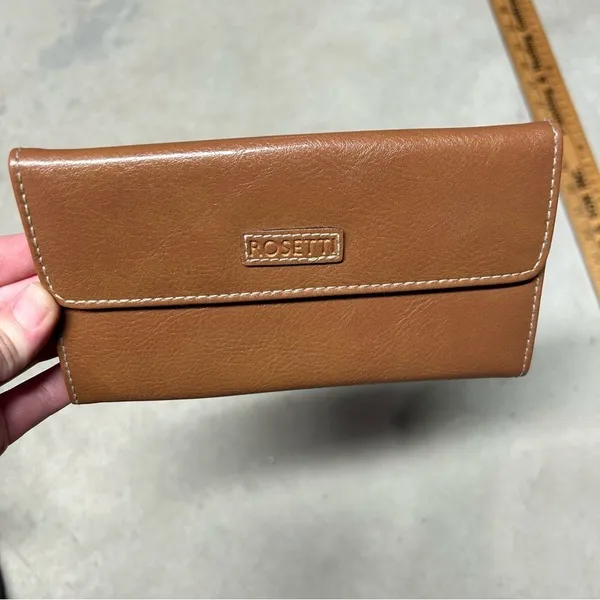 Rosetti Light Brown Camel Vinyl Handbag with Strap & Wallet - Image 13