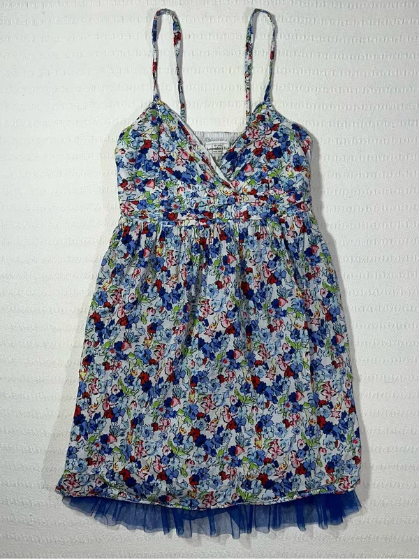Vintage Abercrombie & Fitch Y2K Cotton A Line Dress Womens S 2000s Sundress - Image 2
