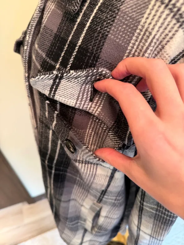 Lucky Brand black and gray long line shacket - Image 7