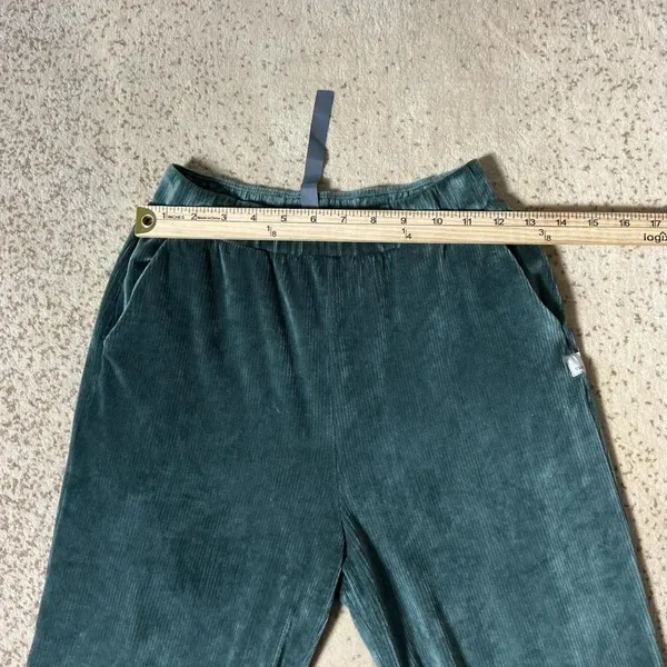 Vuori Womens‎ Wide Leg Corduroy Velvet Pants Green High Rise XS VW4075 - Image 5