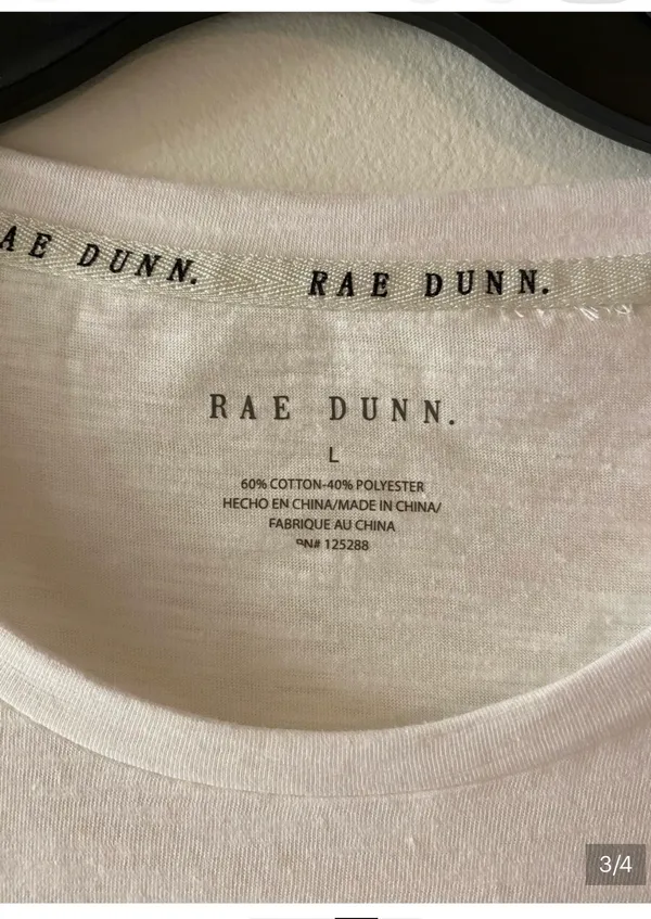 Rae Dunn Women’s White Tee w/Black “Recycle” Graphic L - Image 3
