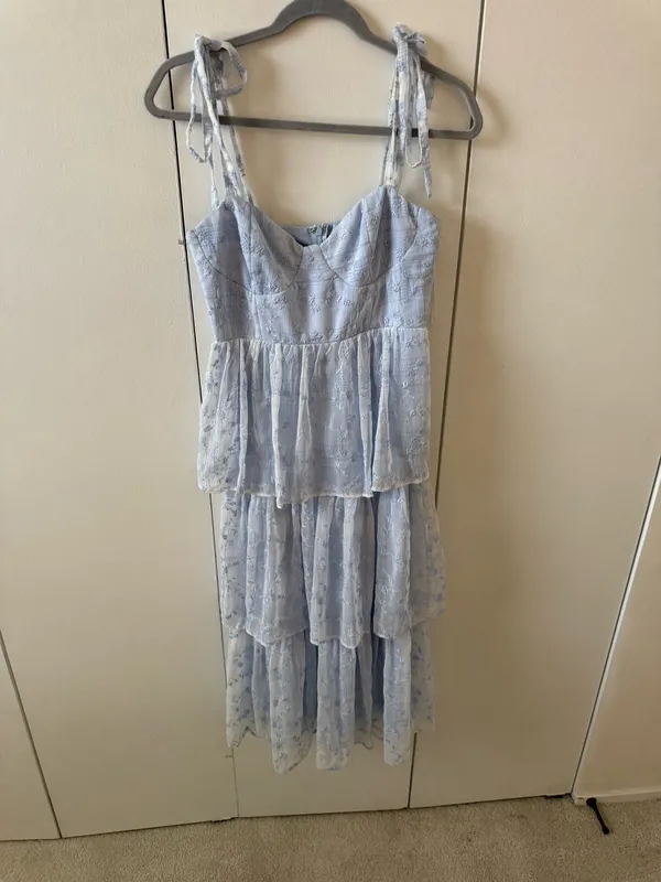 Blue Lulu’s tiered midi  dress - Image 2