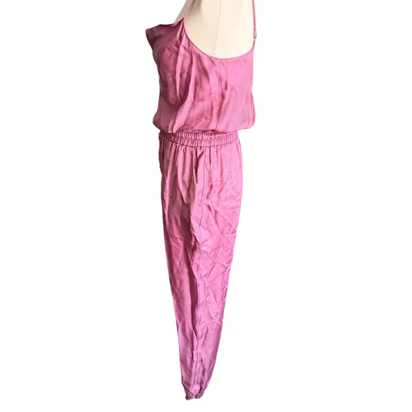 Cinq‎ a Sept Finnley Pink Satin Sleeveless Jogger Jumpsuit Small Tous Les Jours - Image 5