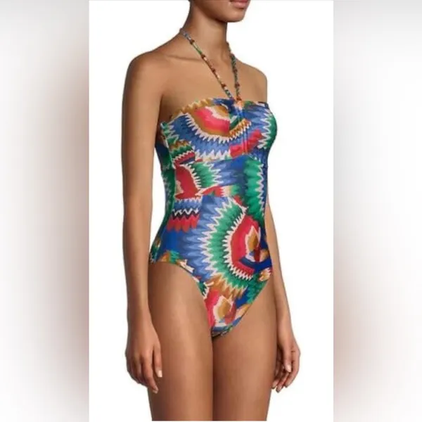 Farm Rio Chevron Toucans One Piece, size X-Small, $189 - Image 10