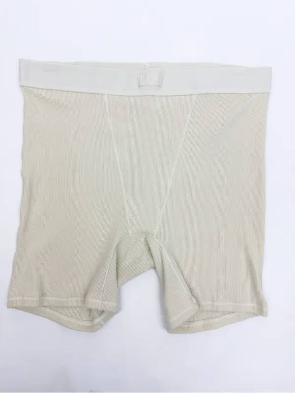 SKIMS Cotton Rib Boxer Shorts Bone Ivory - Image 2