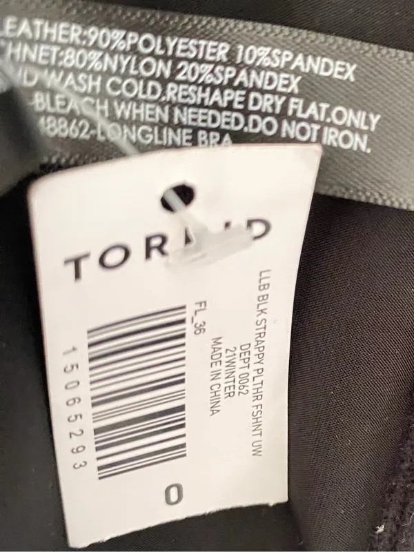 Torrid NWT Unlined Longline Underwire Bralette Black Faux Leather size 0 - Image 7