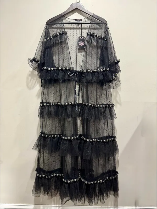 Unholy Dolls Kill Midnight Honeymoon Sheer Gothic Tulle Robe NWT OS - Image 2