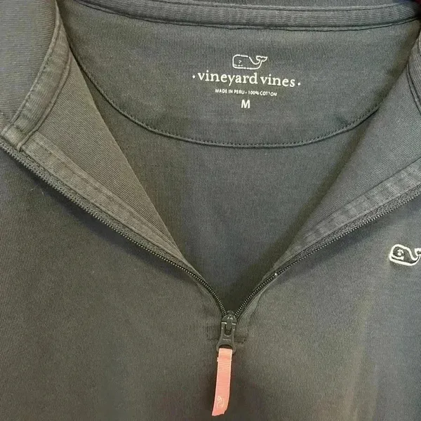Vineyard Vines Women’s Quarter Zip Pullover Blue with Whale Patch M - Image 5