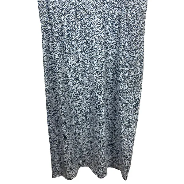 VTG 80s Joy Gordon Midi Blue White Semi Sheer Short Sleeve Nautical Dress 12 - Image 4