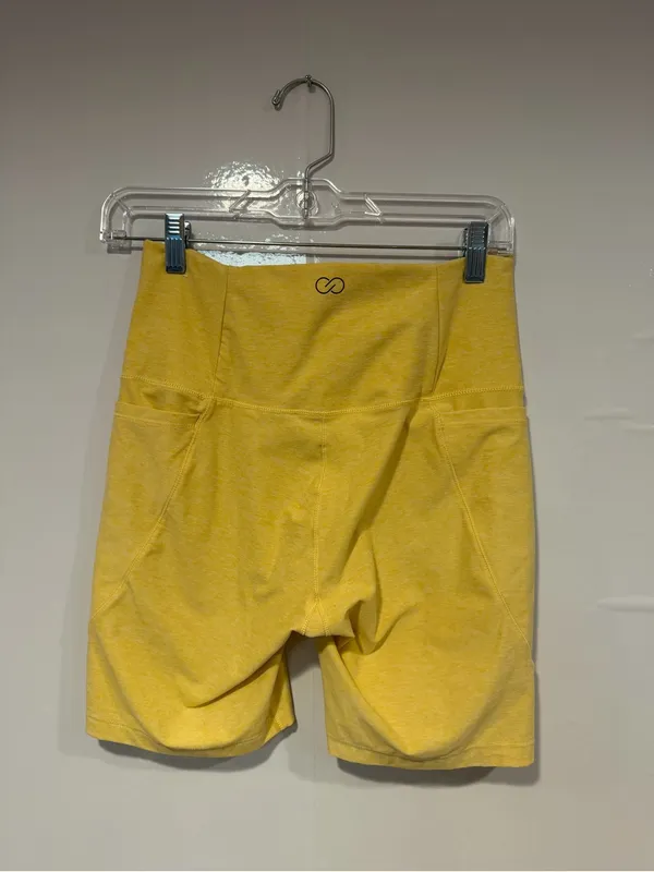 High-Waist Calia Yellow Women's Pocket Bike Shorts - Image 4