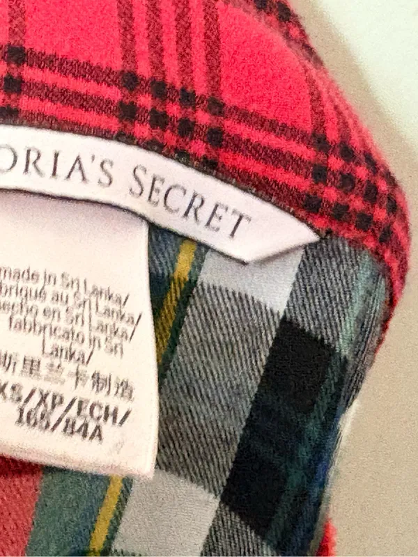 Victoria’s Secret Elsa Plaid Flannel Sleep Romper Red Tartan XS - Image 11
