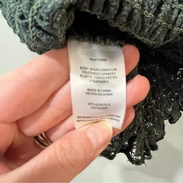 NWT Ten Sixty Sherman shirt Nordstrom Small Green Crop‎ Lace STRETCHY NEW - Image 10