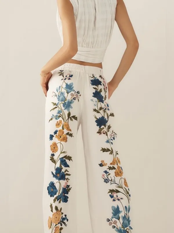 Anthropologie Printed Culottes Pants‎ Size XS Fairycore Tik Tok Famous Feminine - Image 3