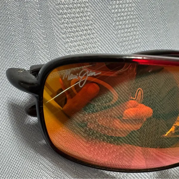 Maui Jim Black Sunglasses with Orange Lenses‎ - Image 4