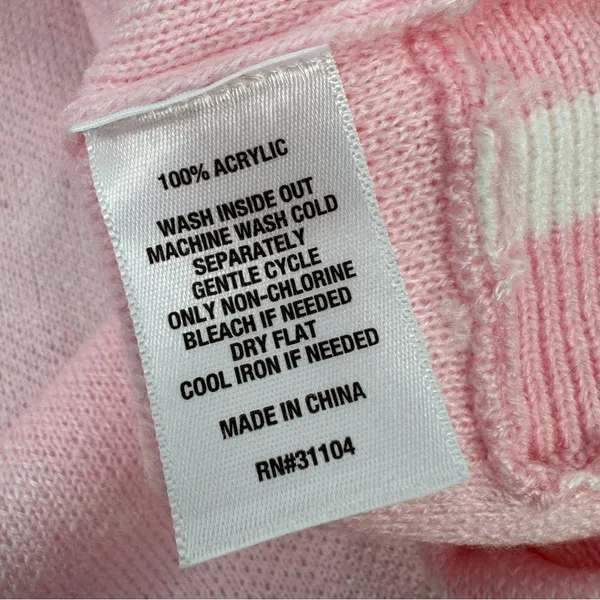 Crown & Ivy Houndstooth‎ Hooded Long Sleeve Poncho Sweater Pink White Large - Image 10