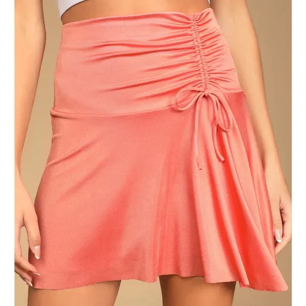 Free People Who's That Ruched Mini Skirt Size Medium - Image 3