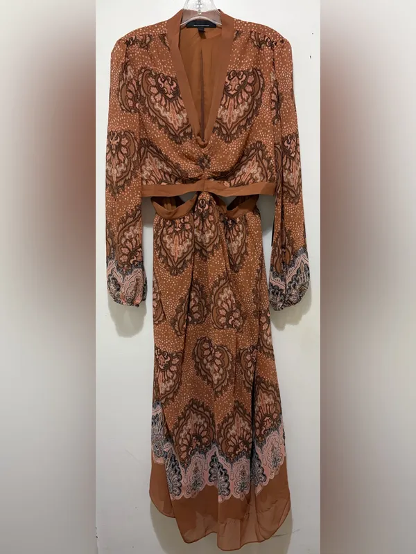 White‎ House Black Market Long-Sleeve V-Neck Cutout Midi Dress Sz.14 NWT - Image 6