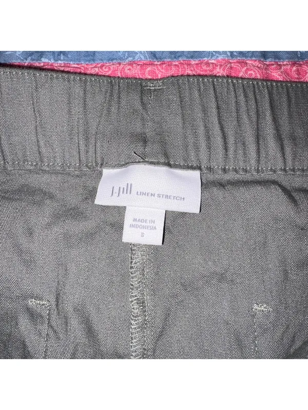 J.Jill $119 Woman S 55% Linen Spandex Blend Wearever Stretch olive cropped pants - Image 4