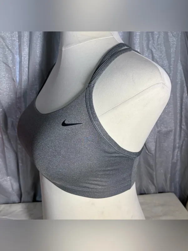 Nike Gray Double-Strap Low-Impact Sports Bra - Image 3