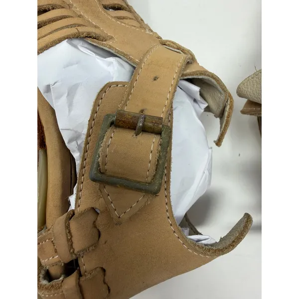 Freebird Poisn Huarache Bootie Sandals Tan Leather Woven Block Heel Womens 9 - Image 13