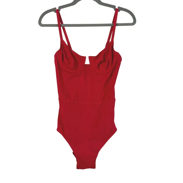Solid & Striped RE/DONE The Veronica Underwire One Piece Swimsuit Ruby Red XS - Image 2