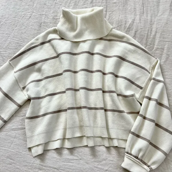 Free People Striped Turtleneck Sweater - Image 5