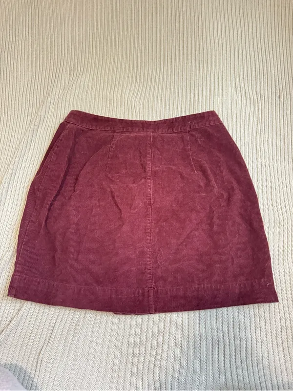 Old Navy Burgundy Corduroy Button-Front Mini Skirt - Image 2