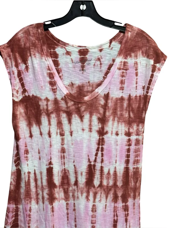 UNIVERSAL THREAD Tie-Dye Scoop Neck Maxi Dress S 18” p2p White/Pink/Copper NWOT - Image 4