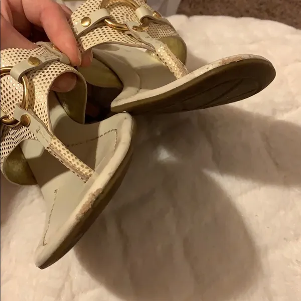 Cole Haan Metallic slingback heels white gold 7.5 - Image 4