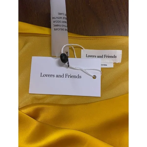 Lovers and Friends Kennedy Mini Dress in Mustard Yellow XSmall New Satin - Image 10