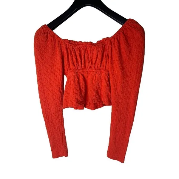 Free People Red Bustier Top boho orange size small - Image 2