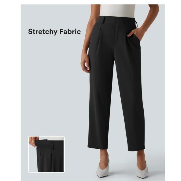 New Halara Women's Size XL Black Stretch High Waisted Cropped Pants - Image 2