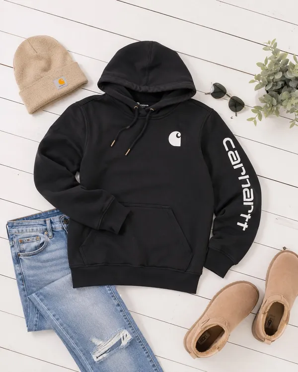 Carhartt Black Sweatshirt Hoodie - Image 2