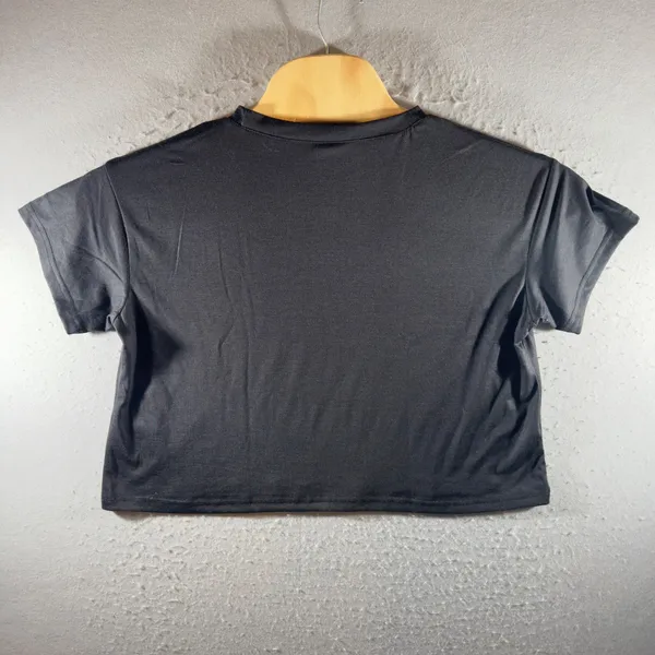 1685 | NWT NFL Team Apparel Saints Graphic Crop Top Black Womens M - Image 2