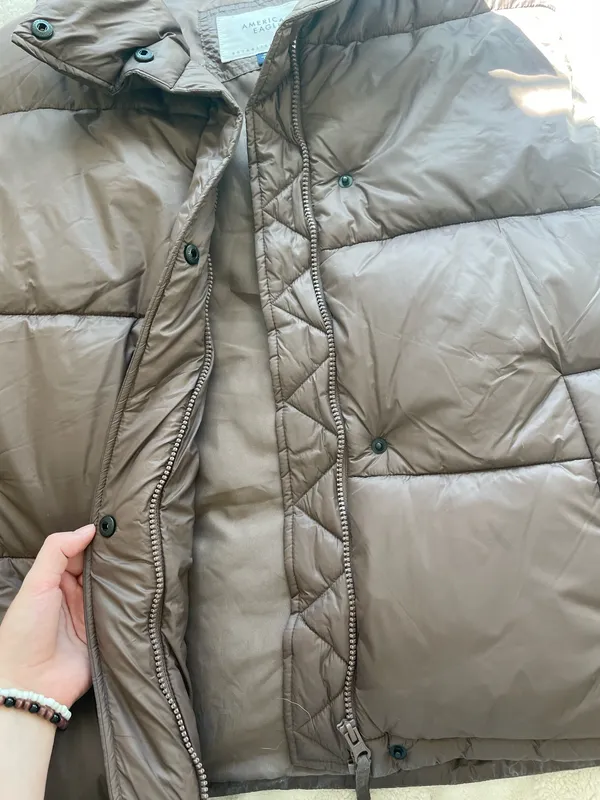 American Eagle Brown Puffer Vest - Image 5