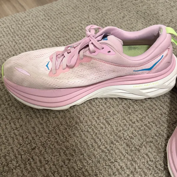 Hoka Bondi 8 Pink and White Athletic Sneakers - Image 5
