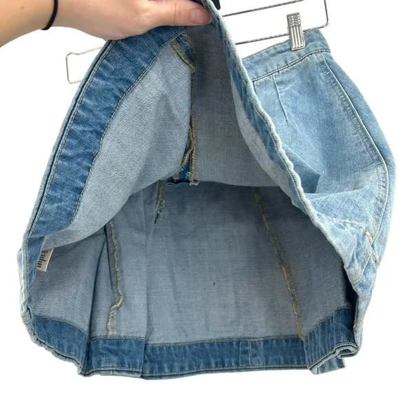 Free People Denim Lace Up Skirt Light Denim Size 2‎ - Image 9
