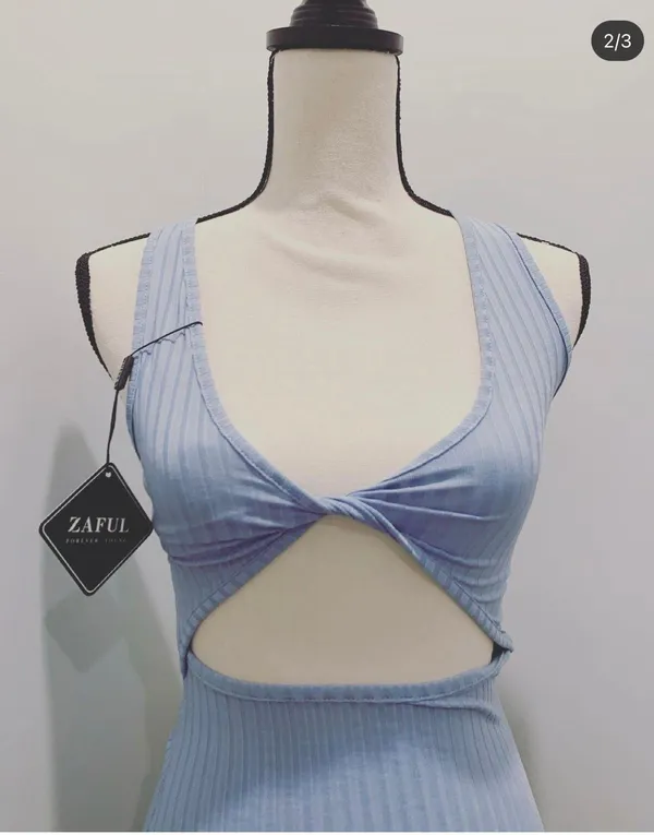 Zaful Blue Midi Dress - Image 2