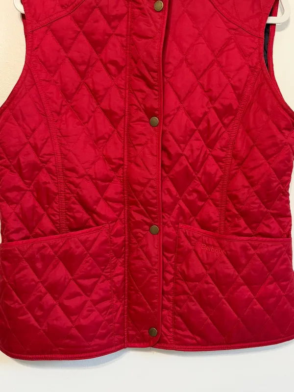 Barbour Women’s Quilted Vest Size 10 Red Fall winter - Image 4
