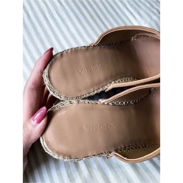 Vince Gaelan Wedge Espadrille Size 6 Rattan Straw Slip On Sandal Light Tan - Image 6