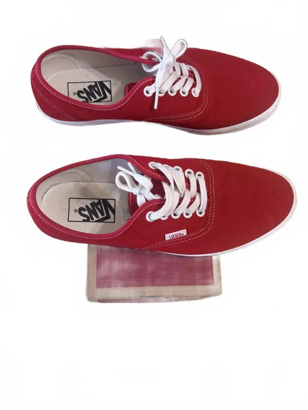 Vans Old Skool Red Canvas Lace-Up Low Top Sneakers Women's 8.5 - Image 2