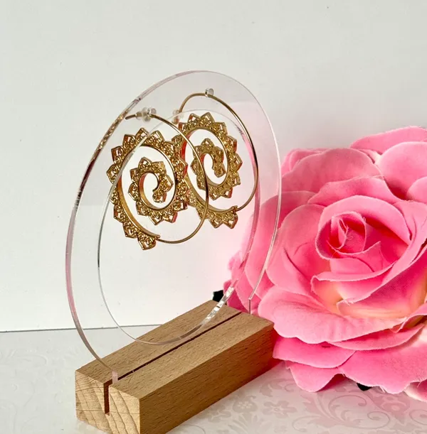 Spiral Hoop Earrings (207) Gold - Image 2
