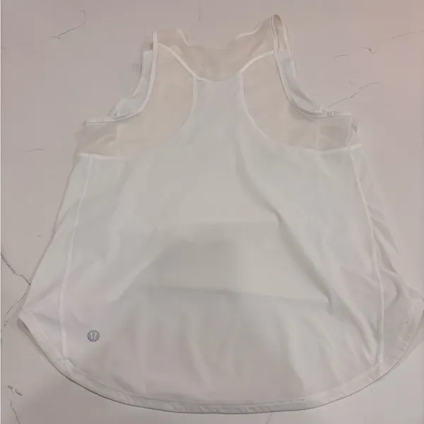 Lululemon Women's ivory Sleeveless active sports Top - Image 4