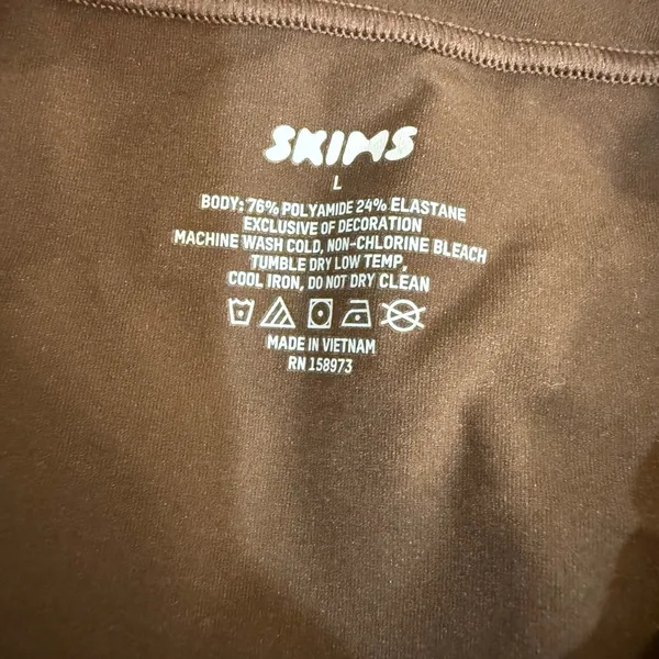 Skims Fits Everybody Long Sleeve T Shirt Womens Large Brown Cocoa Slim Crewneck - Image 6